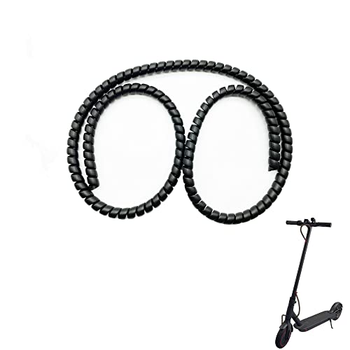 Roller Spiraldraht Kabelschutz Flammschutz Roller Silikon Kabelschoner Spiral Kabelschutzrohr für Xiaomi M365/m365 Pro/Pro 2/1S Elektroroller/für Ninebot G30 Max Scooter, Länge: 1M (Black) von TINGWEN