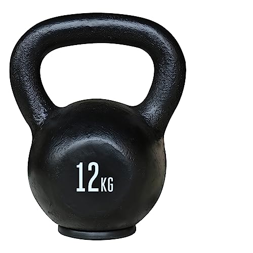 TITAN LIFE PRO Kettlebell 12kg. Schwarz. Klassische und professionelle Kugelhantel aus Eisen. Pulverbeschichteter Griff von TITAN LIFE