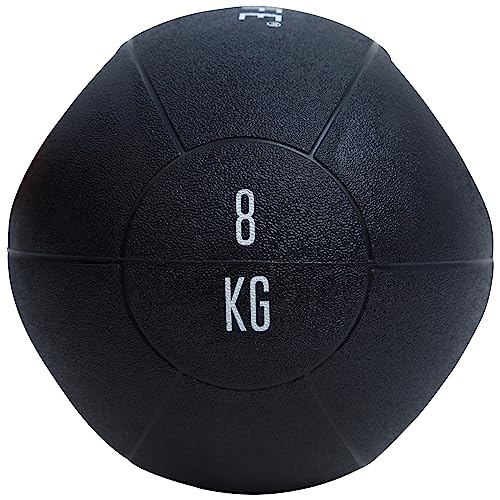 TITAN LIFE PRO Medicine Ball 8 kg DB Grib. Schwarz. Professionelle Medizinball. Langlebige, hochwertige Gummioberfläche. Zwei Griffe. von TITAN LIFE