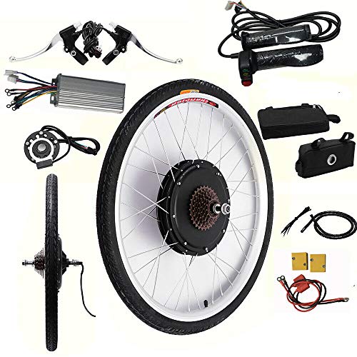 TIXBYGO 26'' E-Bike Umbausatz 48V 1000W Brushless Getriebe Hinterradnabenmotor für Fahrrad Hinterrad Kit Fahrrad-Umbausatz pedelec umbausatz von TIXBYGO