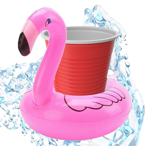 SwimAlot® 5X Getränkehalter Flamingo aufblasbar Luftmatratze Schwimmring Schwimmreif für Pool, Cocktailhalter, Bierhalter, Becher, Dosenhalter, Becherhalter Bier von TK Gruppe Timo Klingler