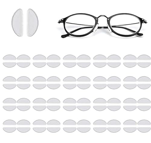 TMRBBesty 40 Paare Silikon Nasenpad Antirutsch,Rutschfeste Selbstklebende Nasenpads,Nasenpads Rutschfeste für Gläser,Brillen Nasenpads Weiches für Brillen Sonnenbrillen,Transparent von TMRBBesty