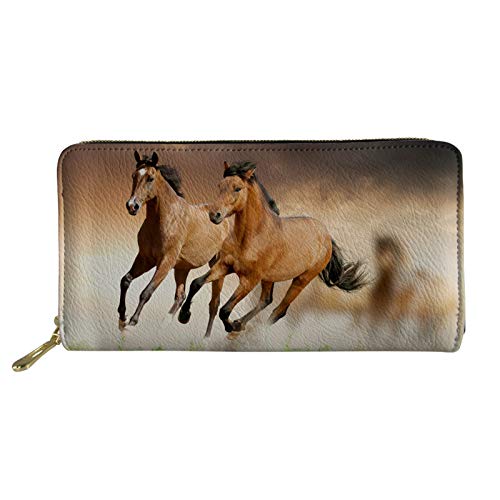 TOADDMOS Langes Portemonnaie mit Pferdemotiv, Handy-Kartenhalter, Clutch, Kapazität Tasche mit Reißverschluss, für Damen und Mädchen, pferd (Schwarz) - TOADDMOS von TOADDMOS