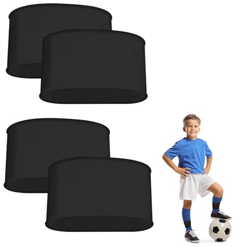 2 Paar Schienbeinschonerhalter aus Silikon: TOATELU rutschfest Fussball Stutzenhalter, Abwaschbar Schienbeinschoner für Erwachsene & Kinder, Unisex(75mm, Schwarz) von TOATELU