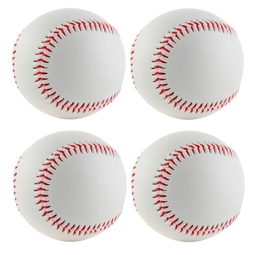 TOATELU Handgenäht Baseballs: 4 Stück 9 Inch Baseball Ball Match Elite, Soft Baseballs für Erwachsene und Jugendliche, professionelle Baseballspiele von TOATELU