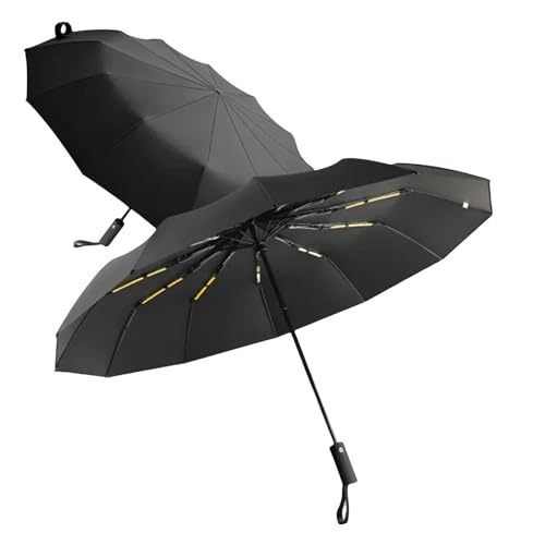 TOAWEM Regenschirm 24-Bone-Regenschirm-Männer Starker Und Langlebiger Windresistenter Regenschirm Anti-Uv-Sonnenschutzschirm Regenschirm-Schwarz von TOAWEM
