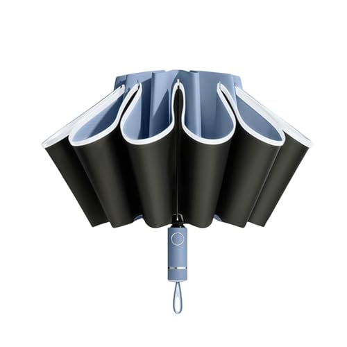 TOAWEM Regenschirm Vollautomatischer Umbränen des Umgekehrten Faltens Mit Winddichten Reflektierenden Uv -Regenschirmen-Blau von TOAWEM