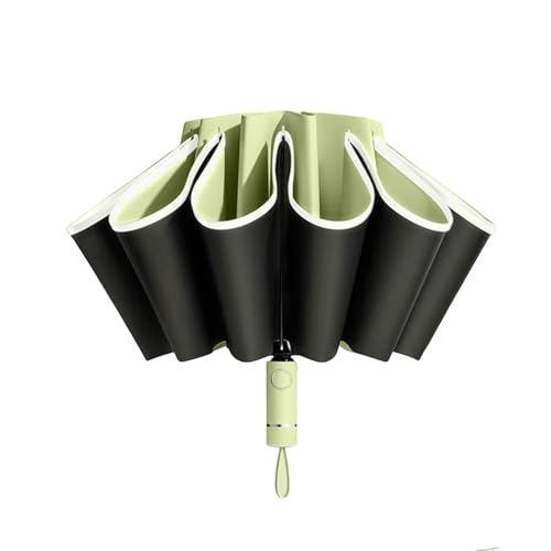TOAWEM Regenschirm Vollautomatischer Umbränen des Umgekehrten Faltens Mit Winddichten Reflektierenden Uv -Regenschirmen-Grün von TOAWEM