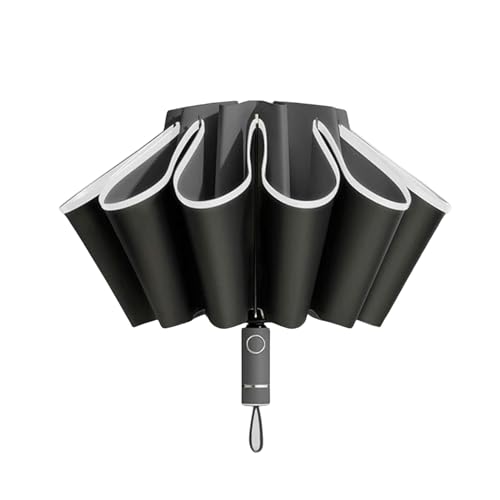 TOAWEM Regenschirm Vollautomatischer Umbränen des Umgekehrten Faltens Mit Winddichten Reflektierenden Uv -Regenschirmen-Schwarz von TOAWEM
