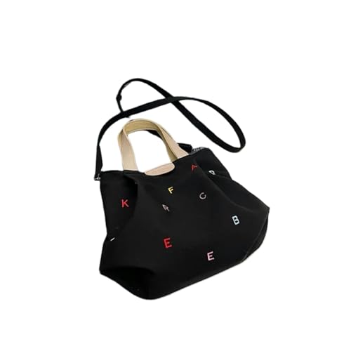 TOAWEM Rucksack Frauentasche Einkaufstasche Große Kapazität Pendeln Leinwandbeutel Single Schulter -Cross -Body -Tasche Handtasche-Schwarz von TOAWEM