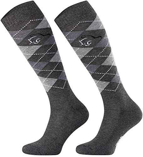 TODO Comodo Karierte Reitsocken STPDJ | Reitstrümpfe Reiter Kniestrümpfe | Baumwolle Socken Damen Herren Kinder (STPDJ - RS24, 31-34) von TODO