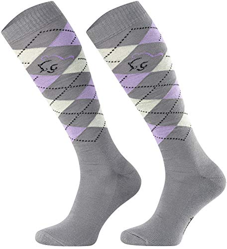 TODO Comodo Karierte Reitsocken STPDJ | Reitstrümpfe Reiter Kniestrümpfe | Baumwolle Socken Damen Herren Kinder (STPDJ - RS28, 39-42) von TODO