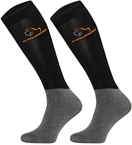 TODO Comodo Reitsocken Atmungsaktiv STPJM | Elastisch Reitstrümpfe Damen, Herren, Kinder Reiter Kniestrümpfe (STPJM - HK BLACK 01, 39-42) von TODO