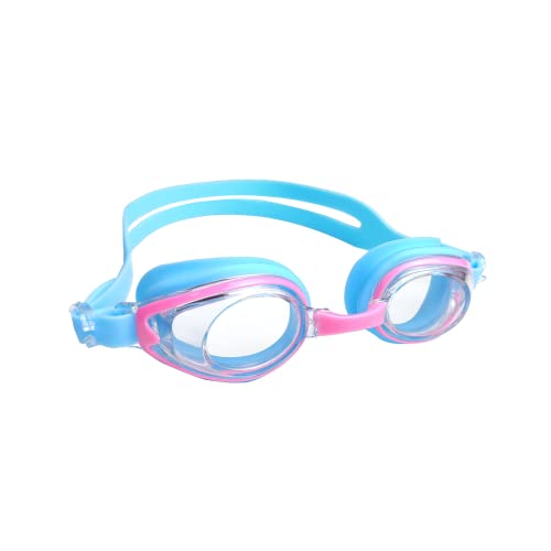 TODREMOU Schwimmbrille für Jungen Mädchen, Kinder 4-12, Geeignet für Den Schwimmunterricht, mit Brillenetui (Blau & Rosa) von TODREMOU