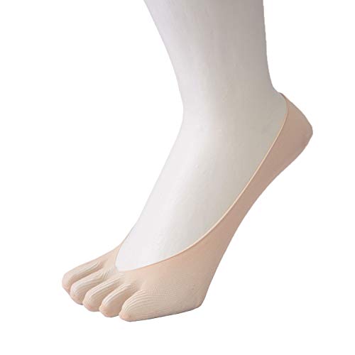 TOETOE - LEGWEAR - Plain Nylon Foot Cover Toe Socks (One Size, Beige) von TOETOE