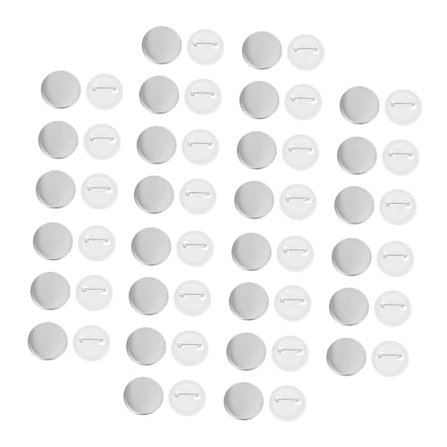 TOGEVAL 100 Sätze Teiliges DIY Button Badge Transparente Wasserfeste Blanko Badge Buttons für Bastelprojekte Kleidung Schuhe Partygeschenke Vielseitiges Anstecknadel zubehör von TOGEVAL