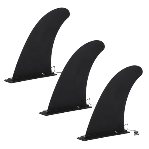 TOGEVAL 3 Stück Teiliges Clip Surfboard Finnen Verstärkte Wassertrennfins für Stand Up Paddle Boards Kajaks und Surfbretter Optimal für Marken und Schwarz von TOGEVAL