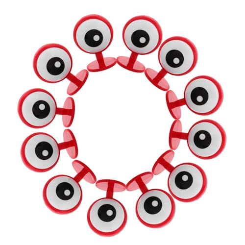 TOGEVAL 6 Paare Augen Aufkleber Motorrad Helm Dekoration Süßes Design Selbstklebend Einfache Anbringung Auffällige Helm Deko Passend Rote Runde Augen Sticker von TOGEVAL