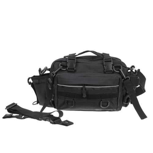 TOGEVAL Große Outdoor Angelschultertasche aus Strapazierfähigem Oxford Verstellbarem Tragegurt Multifunktionale Angeltasche mit Mehreren Fächern für Angelausrüstung Praktischer Sports von TOGEVAL