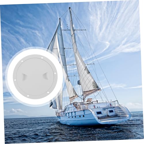 TOGEVAL Runder Yacht Deck Hatch Deckel aus Robustem Abs mit Rutschfester Oberfläche Praktische Inspektionsöffnung Vielseitig Vertikal oder Horizontal Montierbar Sicherer Schutz für Boote von TOGEVAL