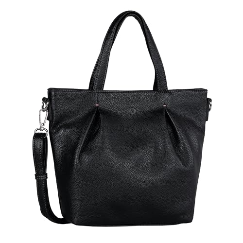 TOM TAILOR Denim Laurie Damen Shopper Umhängetasche Reißverschluss Mittelgroß Schwarz von TOM TAILOR Denim