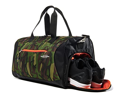 TOMMYVERSAL Sporttasche Herren Damen Camouflage stylische Fitnesstasche Reisetasche Sporttasche mit Schuhfach Sporttasche für Männer und Frauen von TOMMYVERSAL