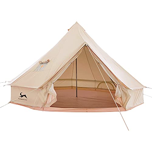 TOMOUNT Glockenzelt 4m Glamping Zelt für 4-6 Personen Baumwolle Campingzelt Familienzelt Tipi Zelt Teepee Pyramidenzelt für Gruppen Familien Outdoor Camping Feste von TOMOUNT