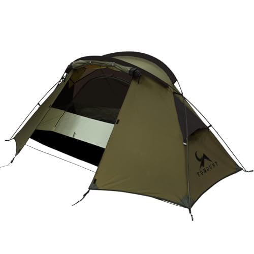TOMOUNT Zelt 1 Person Nylon Ultraleichte Campingzelt Kleine Packungsgröße, 4 Saison Wasserdicht & Winddicht Kompakt Kuppelzelt für Hiking, Wandern, Camping, Outdoor von TOMOUNT