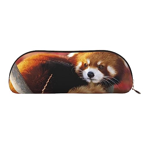 TOMPPY Roter Panda Bedrucktes Federmäppchen Stehen Bleistift Tasche Kleine Bleistifthalter Fall Schreibwaren Organizer Make-up Tasche mit Reißverschluss, gold, Einheitsgröße, Make-up-Tasche von TOMPPY