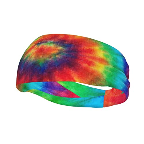 Tie Dye Hippies Gedruckt Sport Schweißband Unisex Hohe Absorption Schweißband Haarband Für Outdoor-Aktivitäten von TOMPPY
