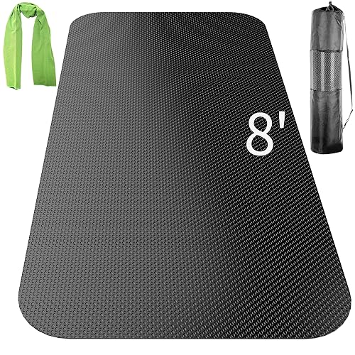 Große Trainingsmatte, 243,8 x 81,3 cm, Übungsgerät-Matte, Laufbandmatte, Übungsfahrradmatte, Trainingsmatten für Zuhause, Fitnessstudio, Bodenbelag, Gummimatte, große Yogamatte, Cardio-Matte für von TONINT