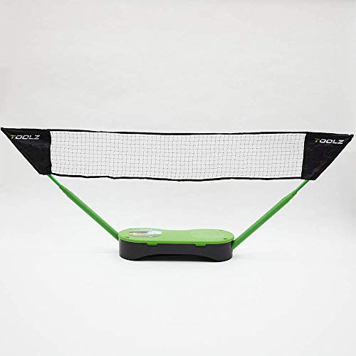 TOOLZ Portable 2in1 Tennis- and Badminton Net – Mobiles Netz für Badminton, Tennis oder Volleyball – Mit unterschiedlichen Schlägern, Bällen & 2 Netzen von TOOLZ