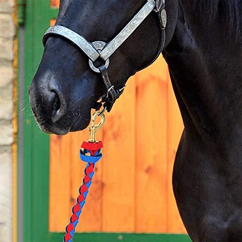 TOP-MAX Führstrick für Pferd - Krawattenseil in verschiedenen stylischen Designs - Führleine, Krawattenseil, Pony, Esel, Ziege (blau&schwarz) 2m von TOP-MAX