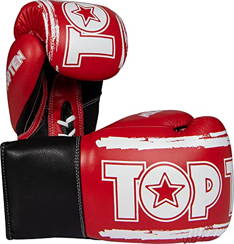Boxhandschuhe „Roundup“ - 8 oz, rot-Weiss von TOP TEN