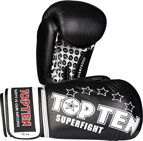 Boxhandschuhe „Superfight 3000“ - schwarz, 14 oz von TOP TEN