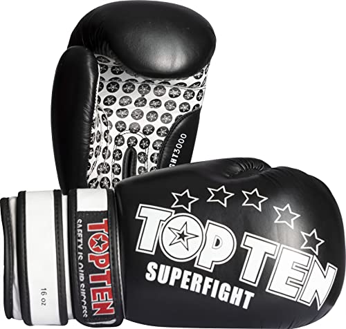 Boxhandschuhe „Superfight 3000“ - schwarz, 18 oz von TOP TEN