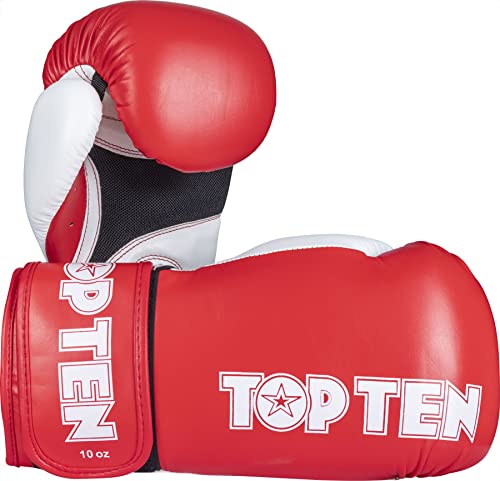 Boxhandschuhe „XLP“ - 10 oz, rot-Weiss von TOP TEN
