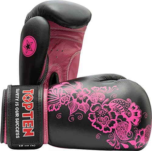 Boxhandschuhe für Frauen „Ultimate Woman Fight“ - 10 oz, schwarz-pink von TOP TEN
