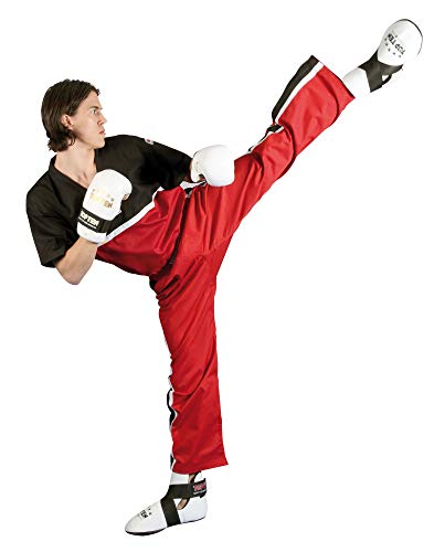 T-Shirt mit V-Ausschnitt zum Kickboxen „Superfighter Collection“ - schwarz-rot, Gr. M von TOP TEN