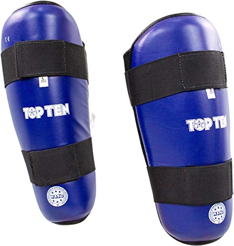 TOP TEN Schienbeinschutz „WAKO Style“ - blau, Gr. L von TOP TEN