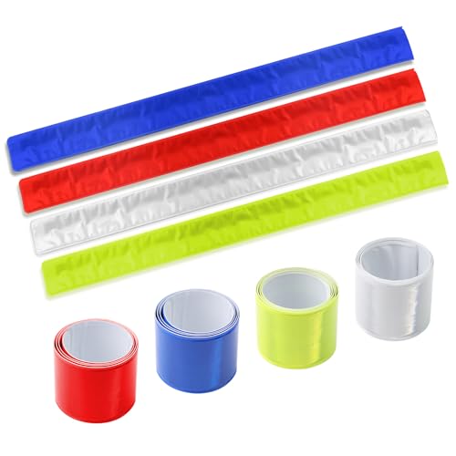 8 Stück Schnapparmband Reflektor, Reflektorband Klatscharmband Sicherheitsband, Hosenklammer Fahrrad Reflektierende Armbänder für Jogger und Radfahrer,TransportJagd,Sport,Sicherheit in der Schule von TOPCZY
