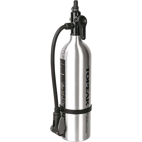 TOPEAK TubiBooster X Fahrrad CO2 Kartuschen-Pumpe inkl. Drucklufttank silberfarben/schwarz von TOPEAK