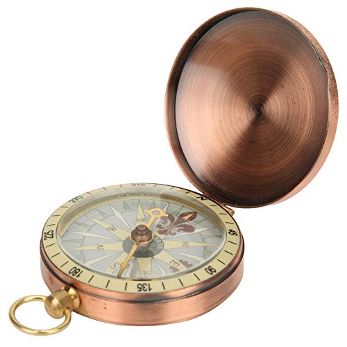 Taschenuhr-Kompass, tragbarer, langlebiger, vergoldeter Vintage-Kompass für Reisen im Freien für Camping(Kompass) von TOPINCN