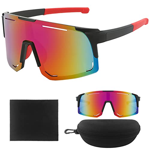 TOPJOWGA Fahrradbrille Sonnenbrille Herren Damen, Sportbrille Sonnenbrille, Polarisierte Sonnenbrille UV400, Schutzbrille Radsportbrille für Outdooraktivitäten Radfahren Laufen Wandern (B) von TOPJOWGA