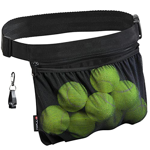 Tennisball-Halter, Pickleball-Ball-Wasit-Tasche für Damen und Herren, hält 8 Tennis- oder Pickleball-Bälle, Tennis- und Pickleball-Zubehör, Schwarz, Einheitsgröße von TOPJUM