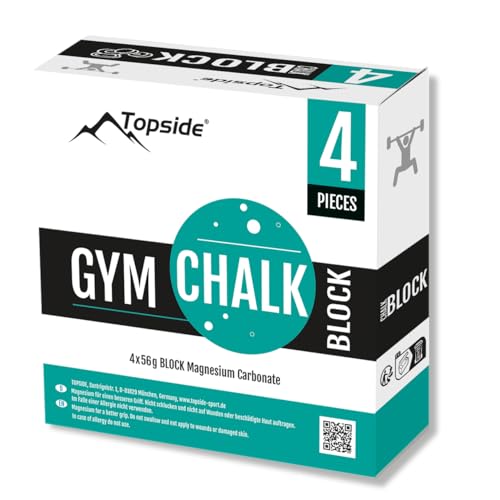 TOPSIDE Gym Chalk 4 x 56g Chalk Block für Gewichtheben, Klettern, Bouldern, Turnen, Crossfit von TOPSIDE