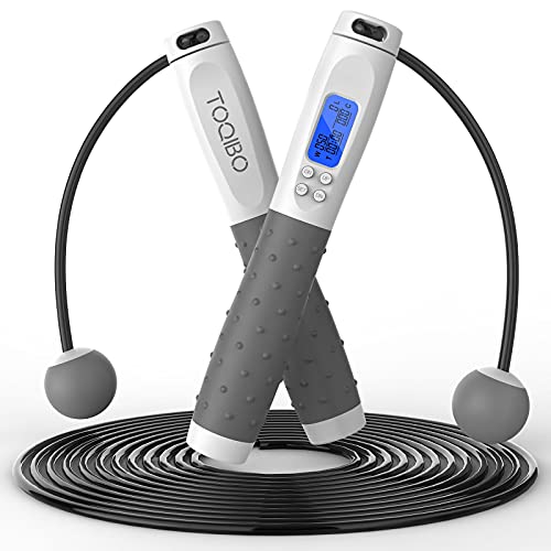 TOQIBO Springseil kabellos, digital, verstellbar, mit Kalorienzähler, für Übung und Körper, geeignet für Fitness/Fettverlust, Fitnessstudio von TOQIBO