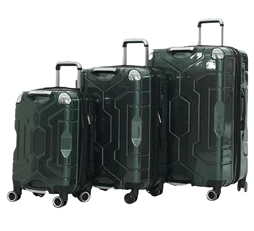 TOTIKI Koffer 3-teiliges Gepäckset, Großraumkoffer, Handgepäck, TSA-Zollkoffer Rollkoffer (Color : Grün, Size : 20+24+28in) von TOTIKI