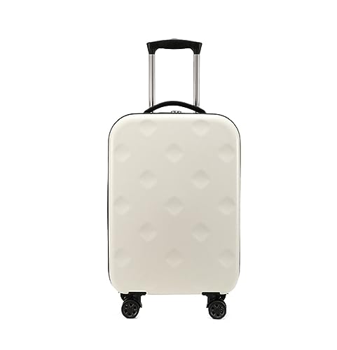 TOTIKI Koffer Erweiterbares Gepäck, Faltbare Koffer Mit Universalrädern, Zoll-Zahlenschloss Rollkoffer (Color : White, Size : 20in) von TOTIKI