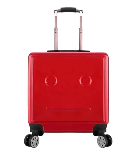 TOTIKI Koffer Gepäck, Verstellbarer Trolley-Koffer Für Reisen, Einsteigen, Zahlenschloss, Handgepäck Rollkoffer (Color : Rood, Size : 18inch) von TOTIKI